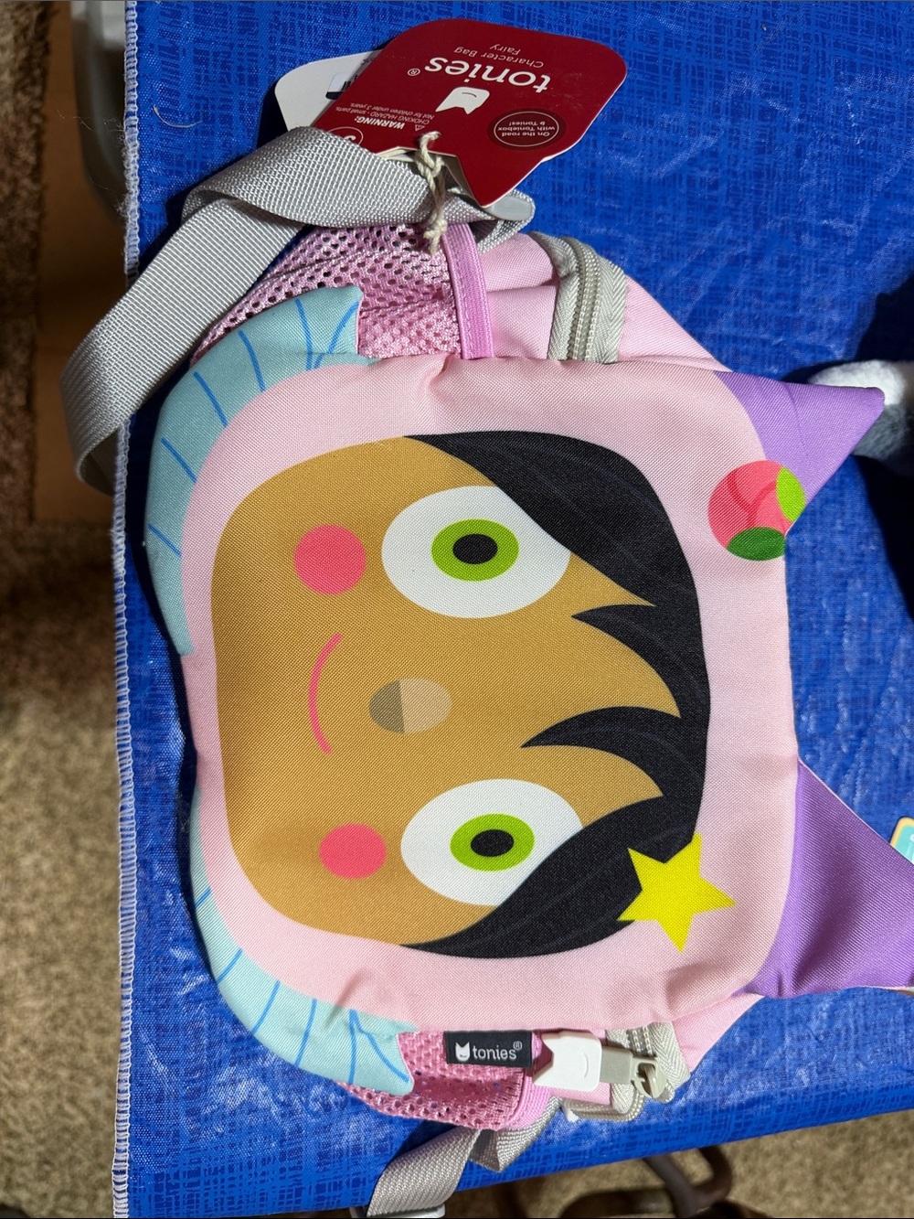Tonies Pink Character Kids Shoulder Bag with Playful Face